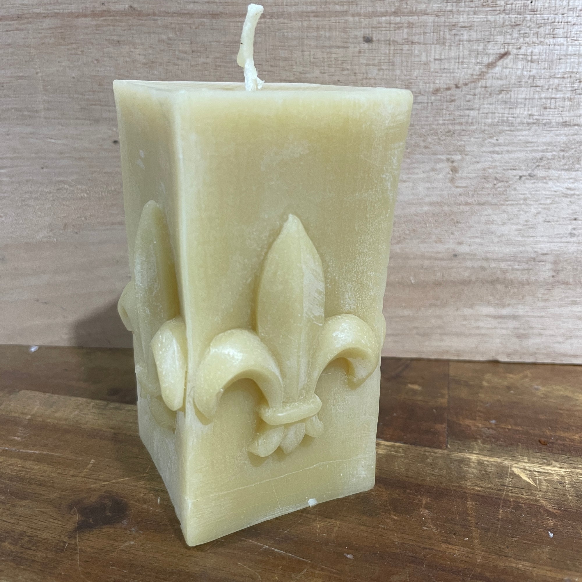 Beeswax fleur-de-lise candle- Imperfect