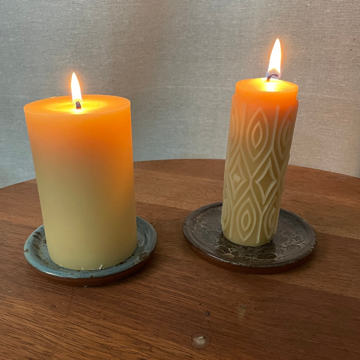 Hand Thrown Ceramic Candle Plate