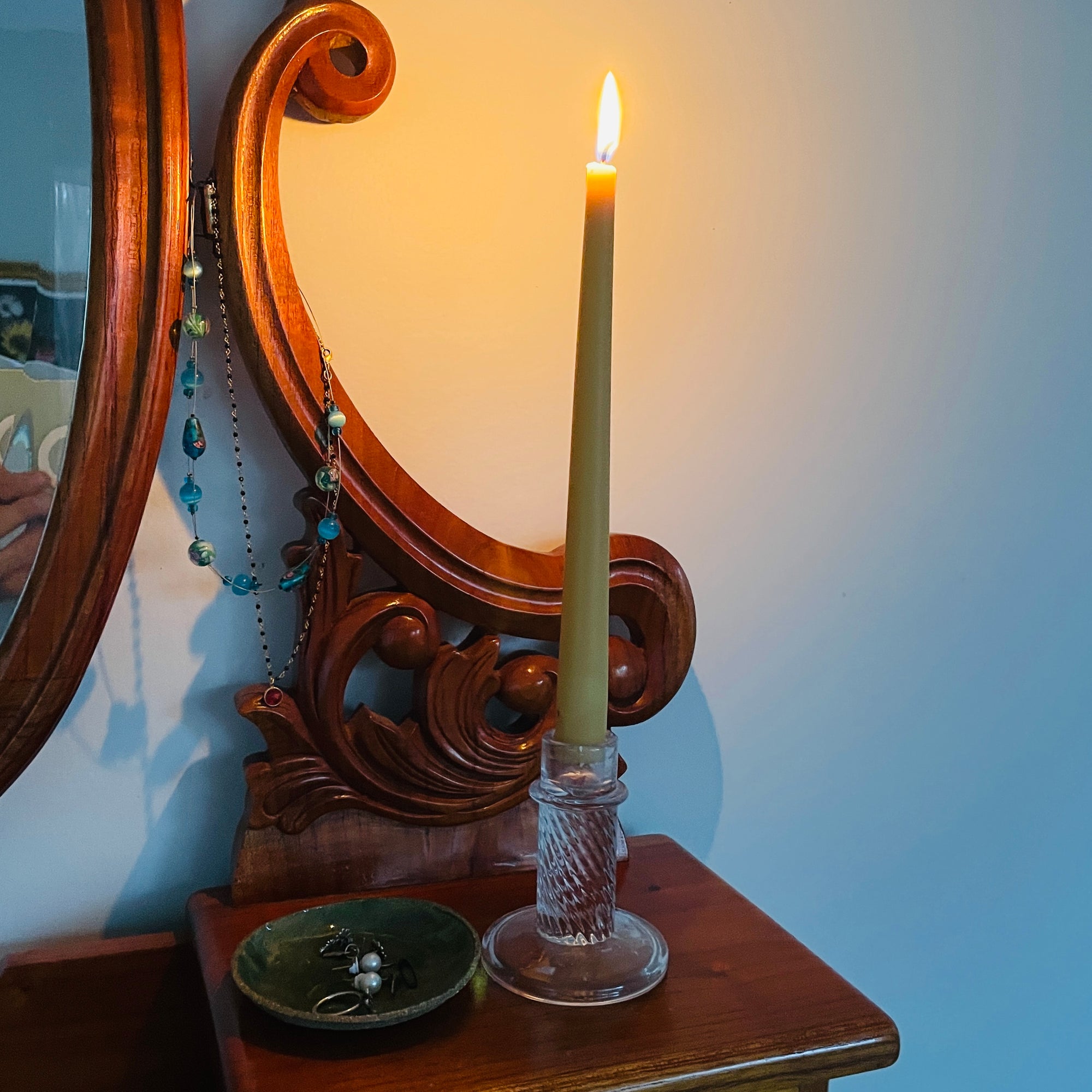 10 Hour Tall Beeswax Taper Candle