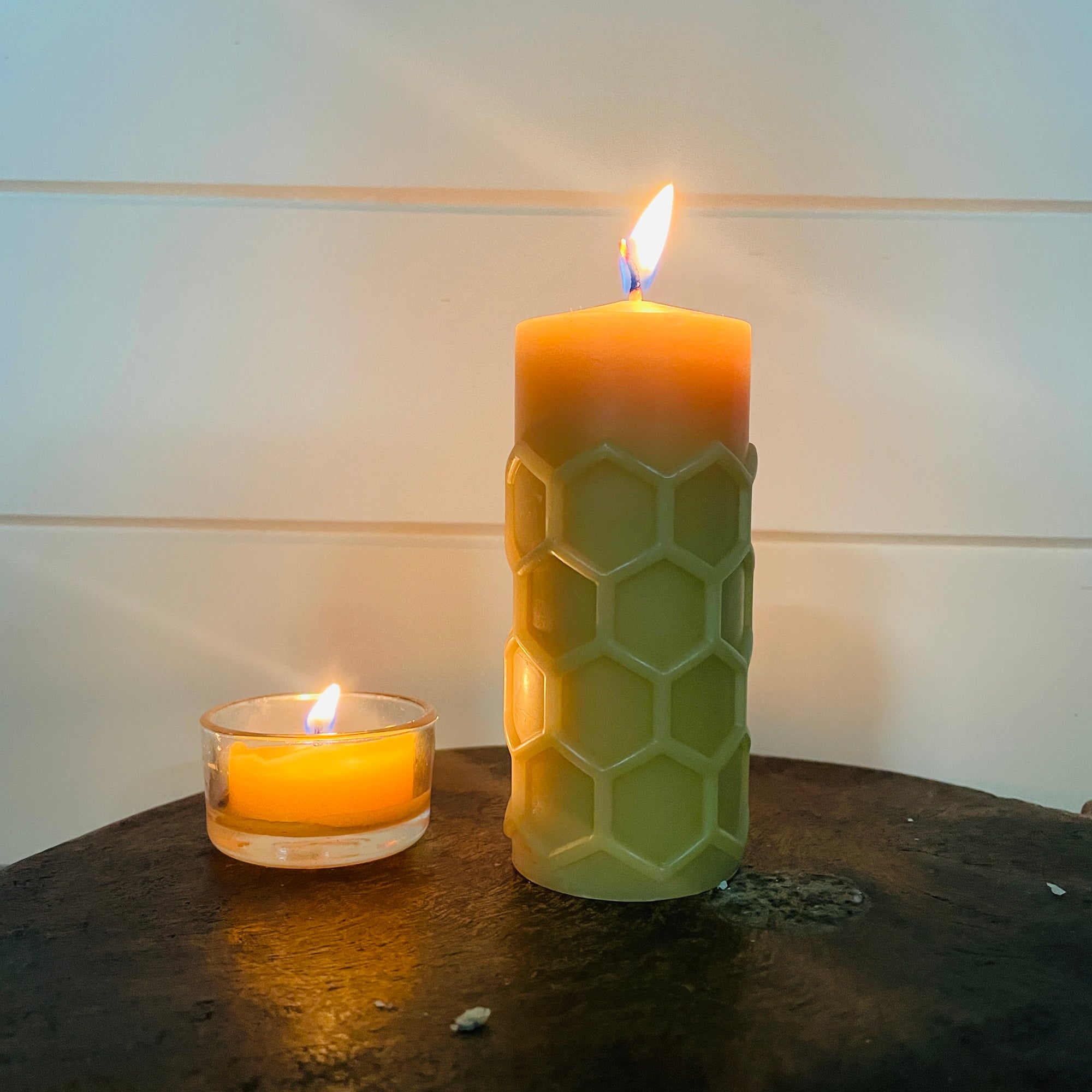 Honeycomb Beeswax Pillar Candle