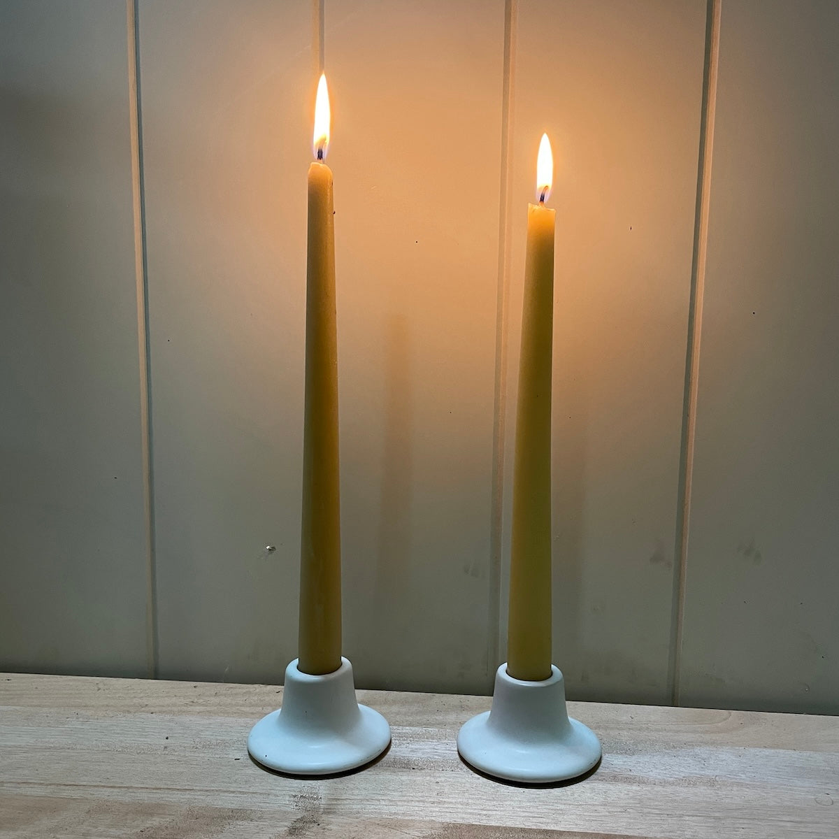 White ceramic candle holder