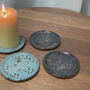 Video showing our hand thrown ceramic candle plates