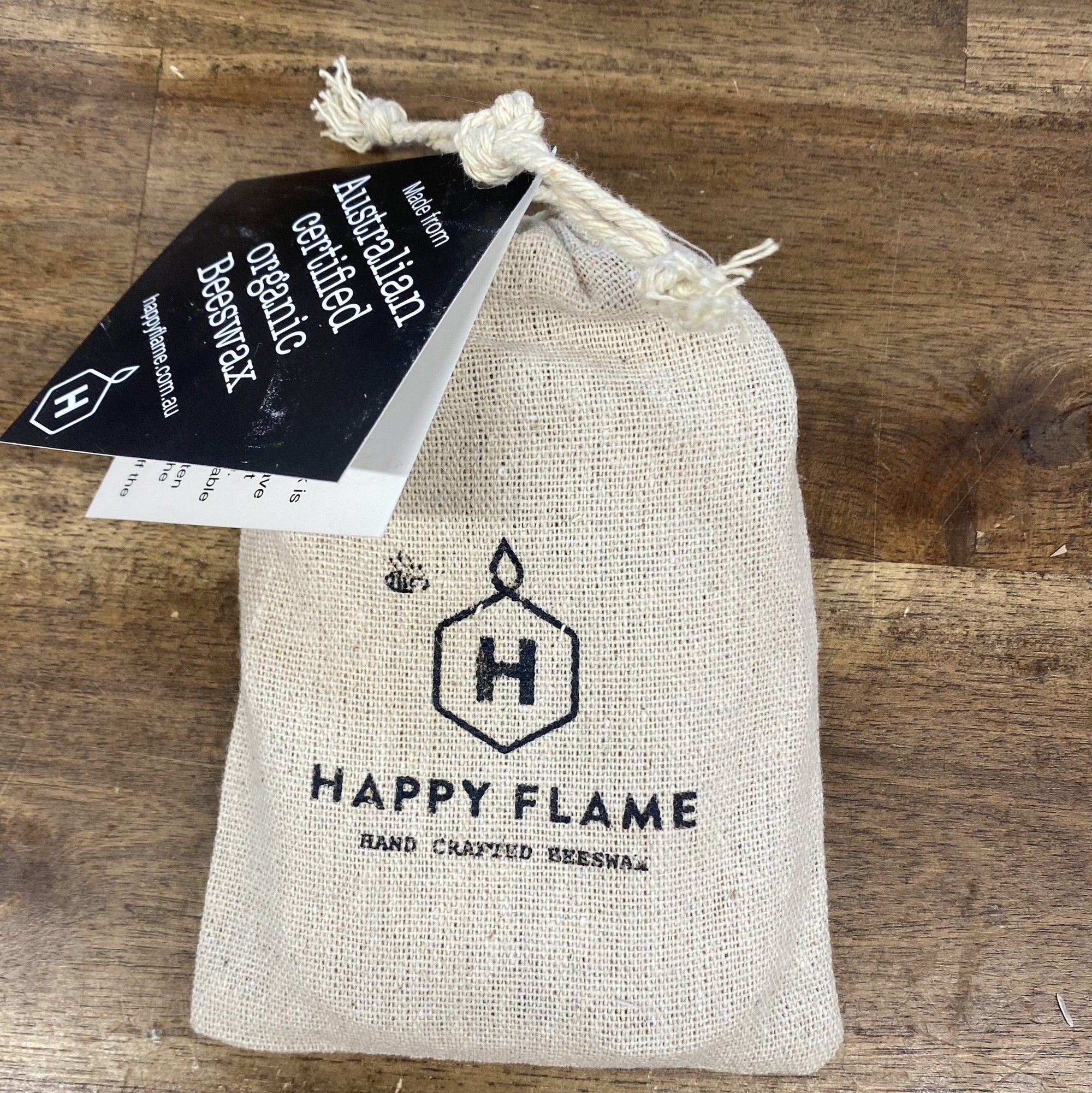 4 hour tea light candles made of Australian Certified Organic beeswax Beeswax Tea lights Happy Flame 6 x Certified Organic beeswax tea lights with 1 x glass holder $16.50