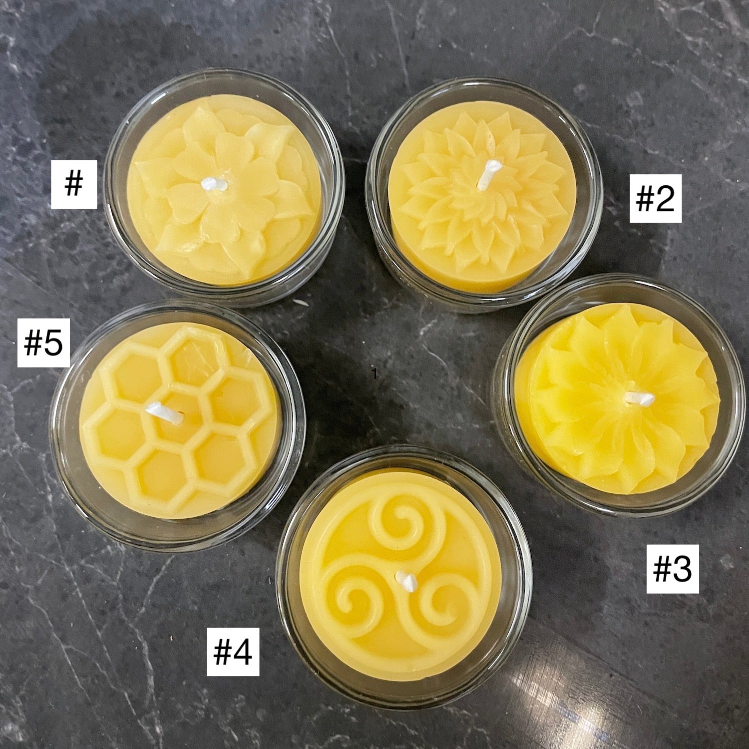 Bonbonniere and small beeswax candle gifts gift pack Happy Flame