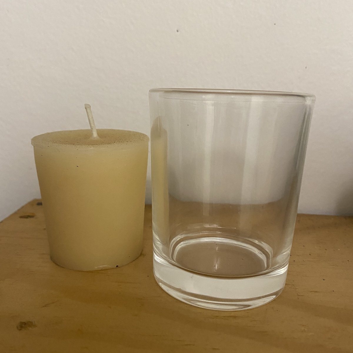 Glass Votive holder Beeswax Votives Happy Flame Glass Votive holder (candle not included) $3.00