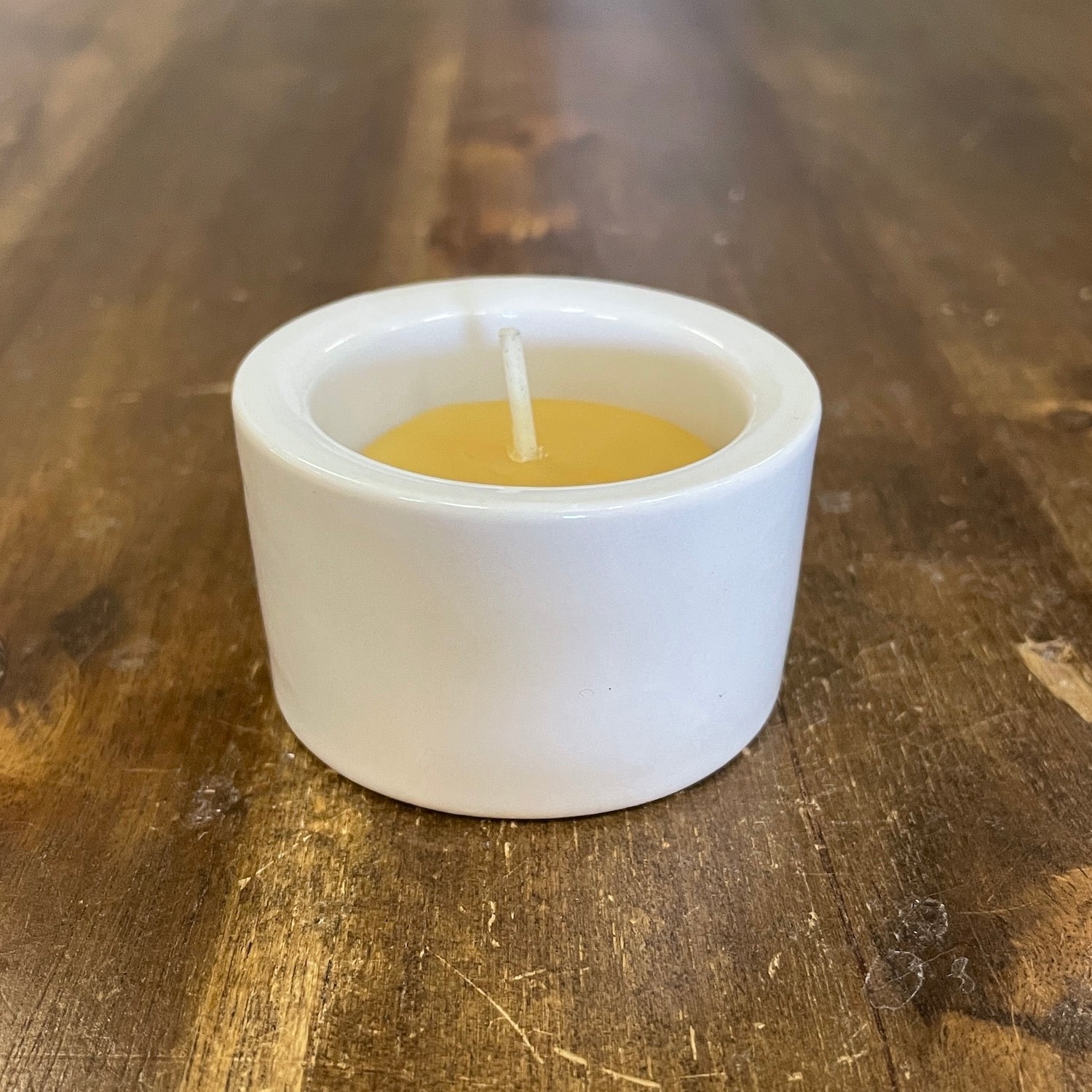 Glass Tea Light (4 hour tea light) holders Beeswax Tea lights Happy Flame Ceramic tea light holder $3.50