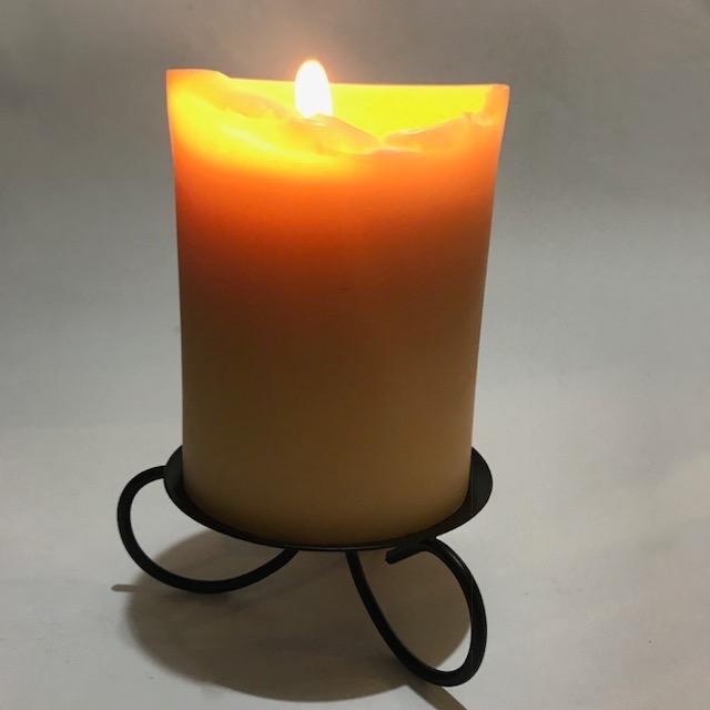 Happy Flame candle holder Black metal candle holder with spike