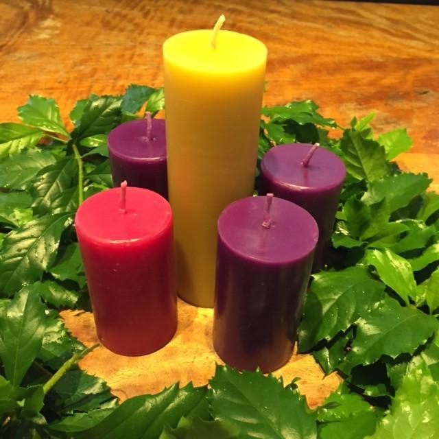 Happy Flame Christmas Advent Beeswax Candles