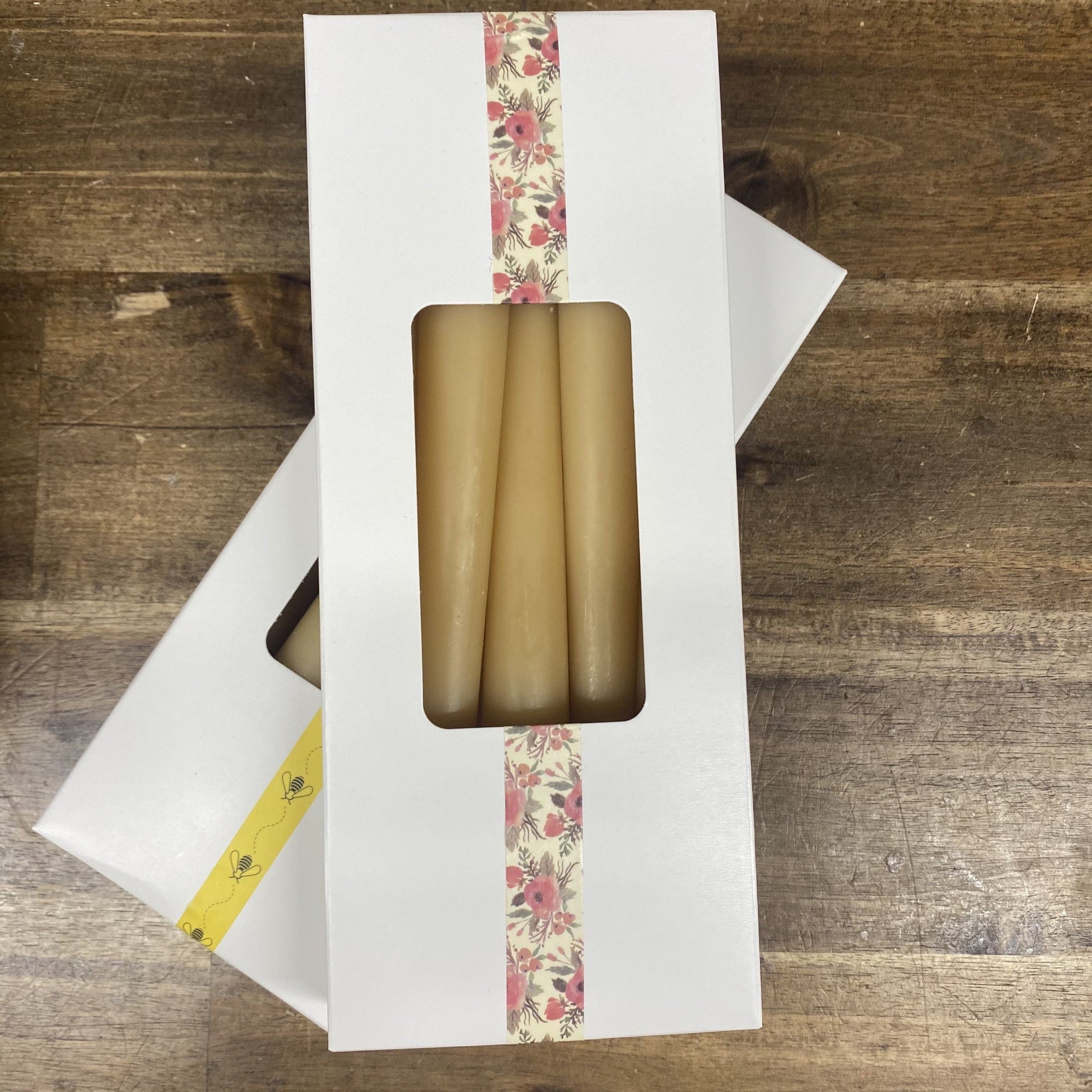 Tapered beeswax candle sticks- made from certified organic beeswax Beeswax candle stick Happy Flame 6 x Taper candle sticks