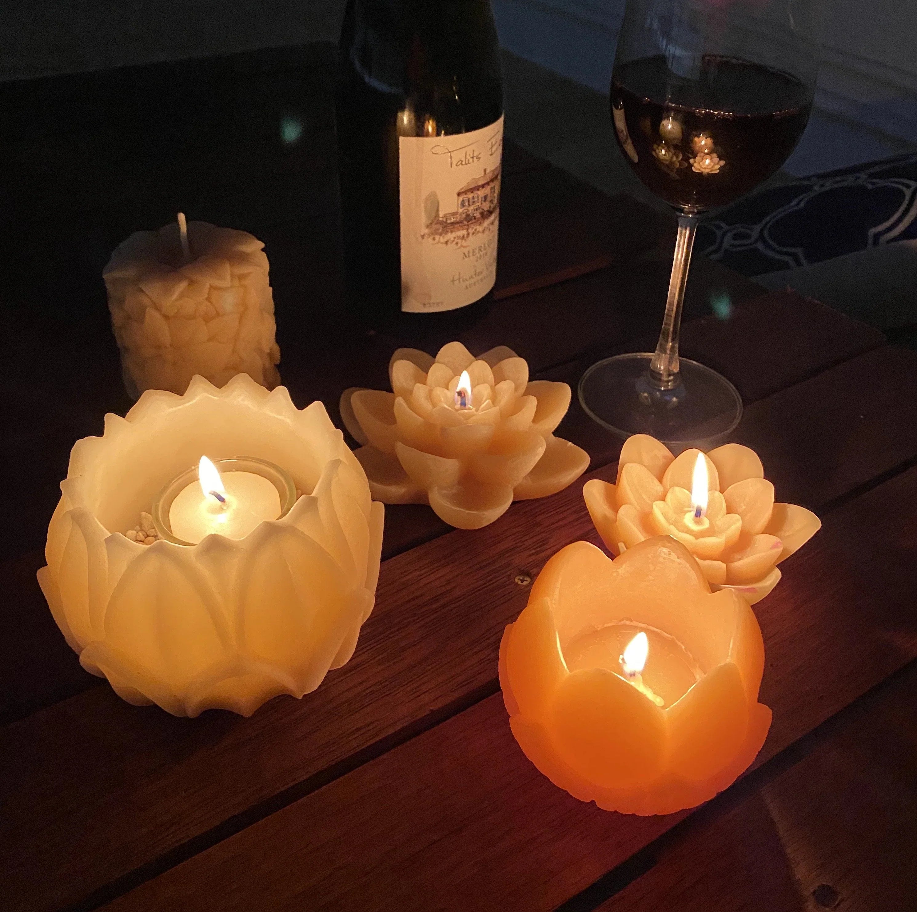 Beeswax Flower & Lotus Candles - Happy Flame