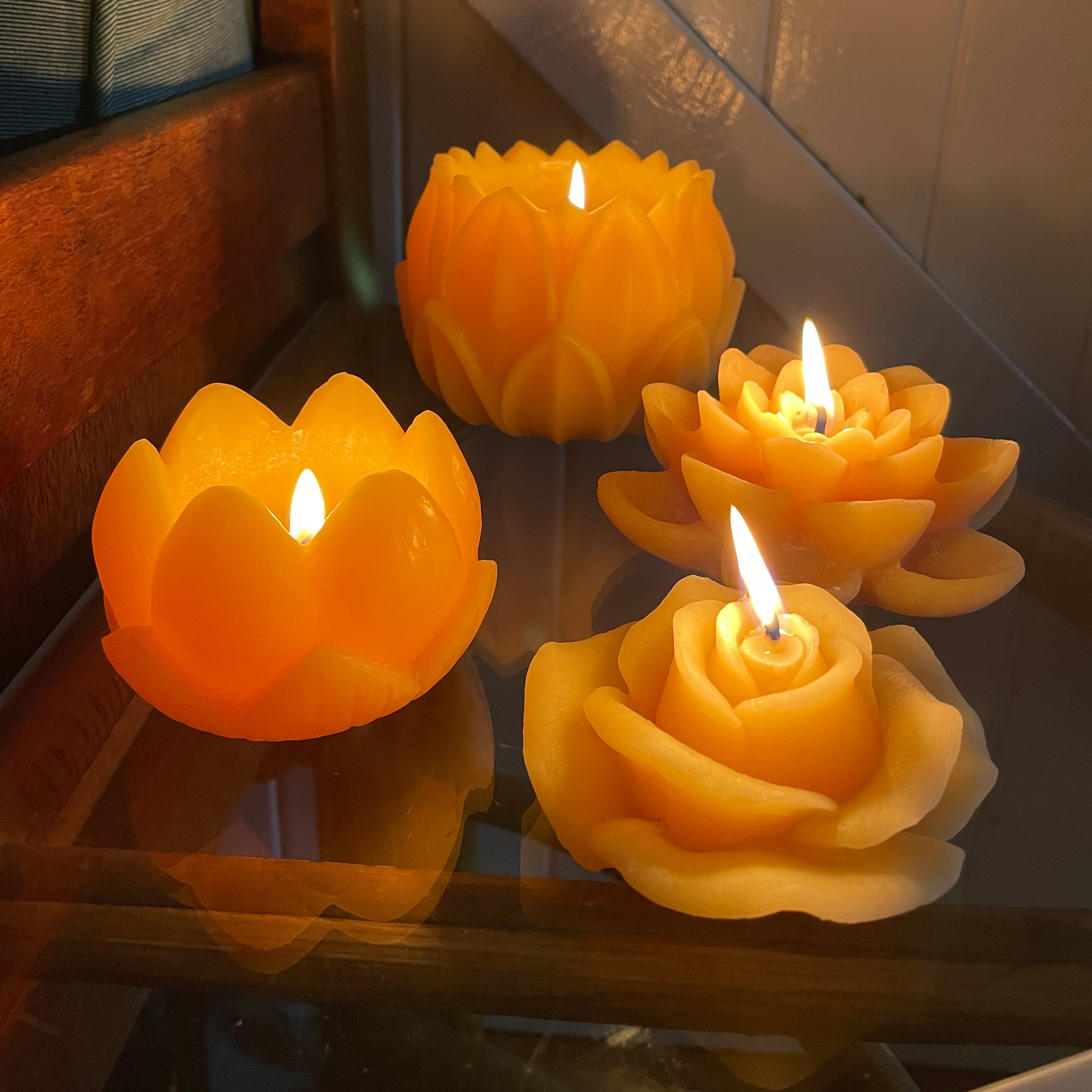 Beeswax Mother's Day Candles - Happy Flame