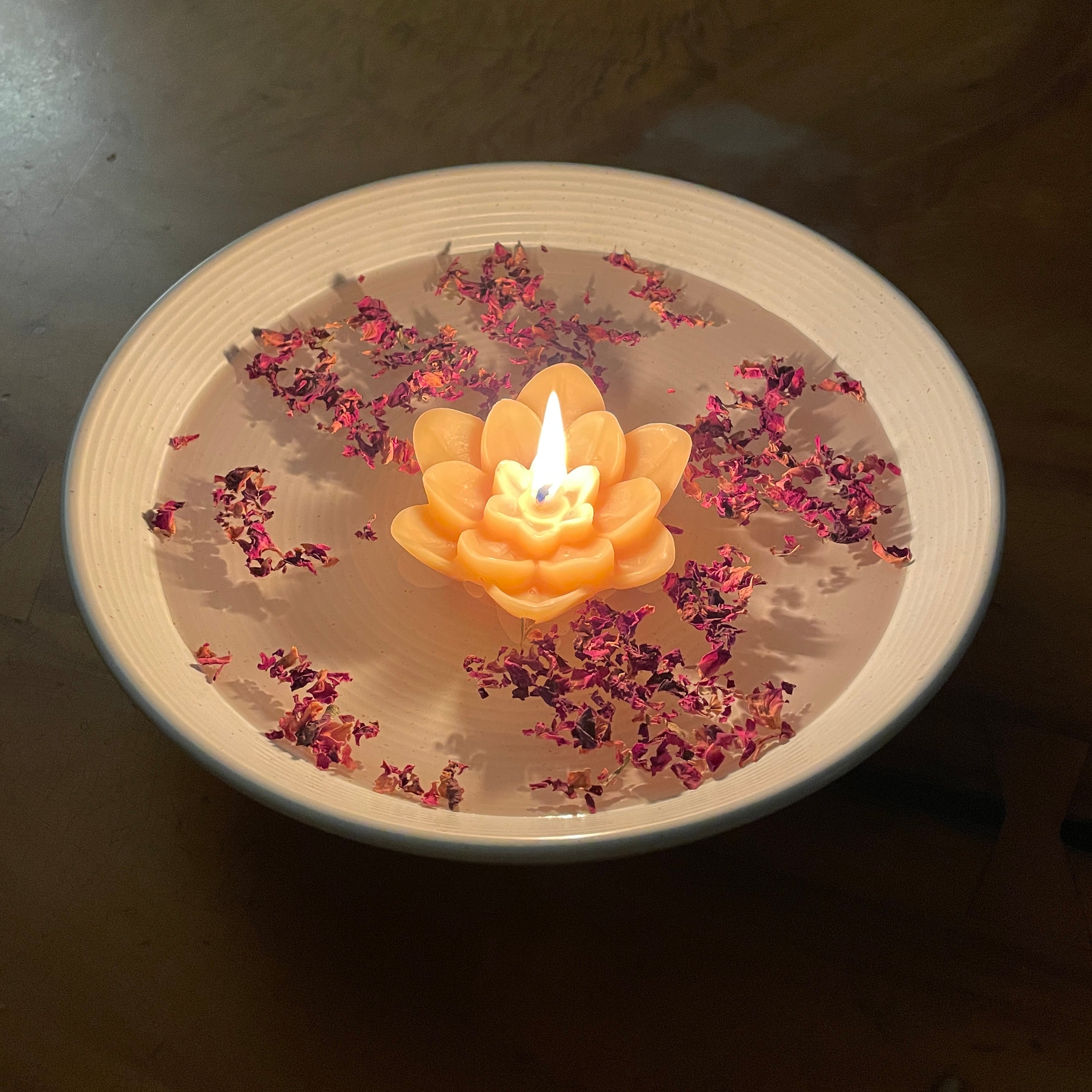 Floating bees wax candles
