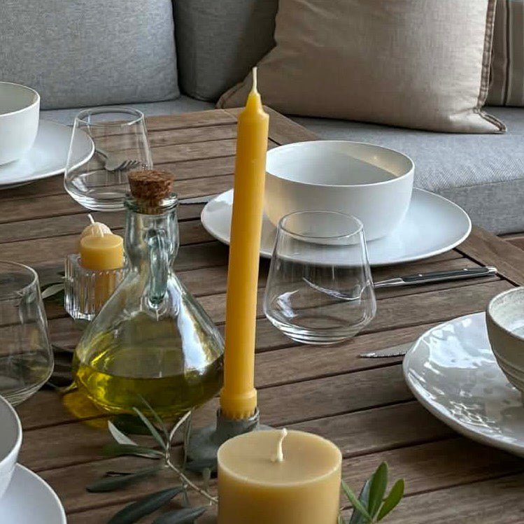Beeswax Taper Candles - Happy Flame