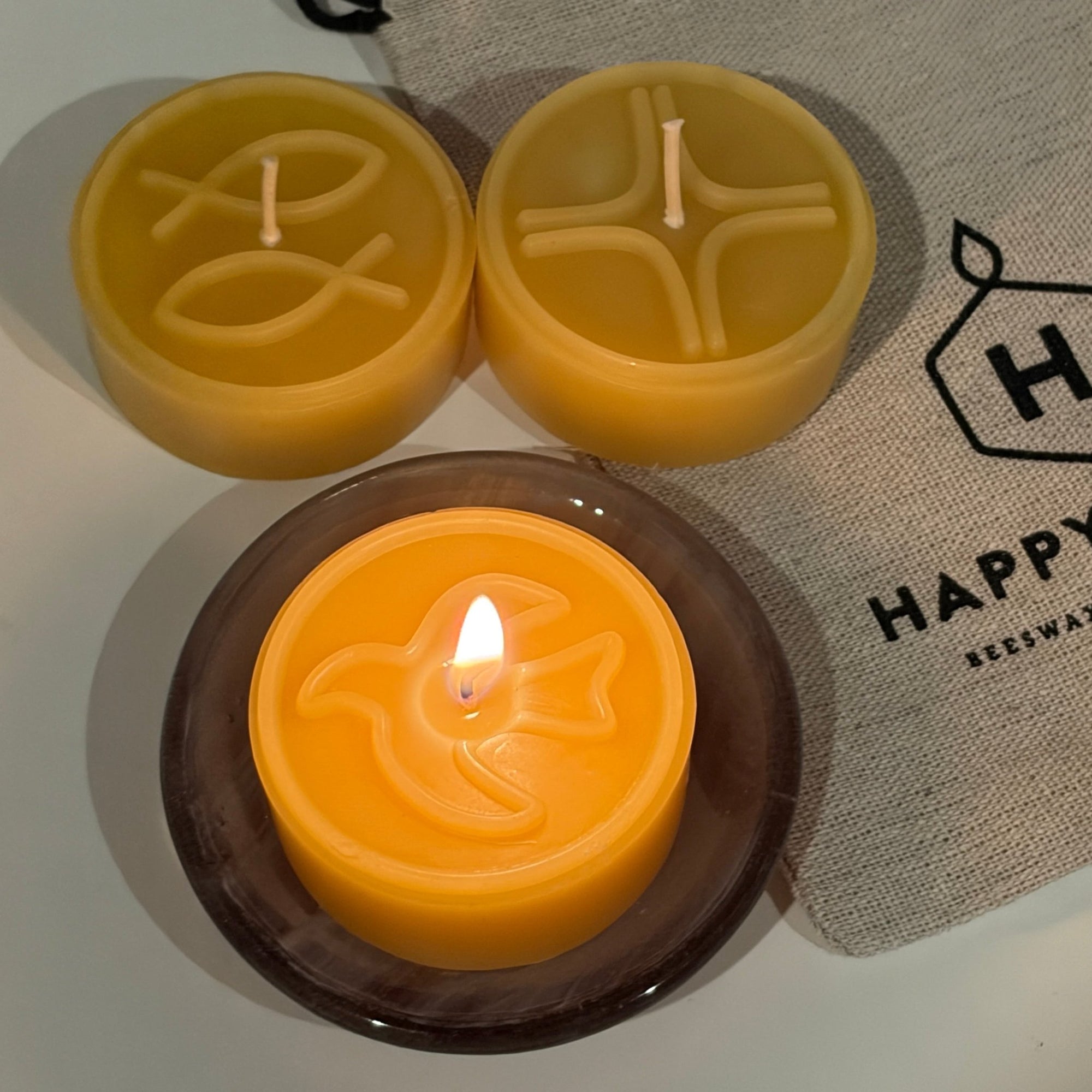 Beeswax Prayer candles - Happy Flame