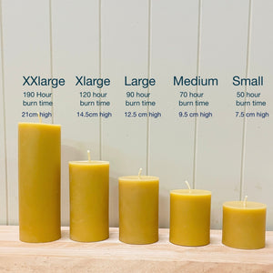 Byron Bay Spirit - Beeswax Pillar Candle - imperfect sizes - Happy Flame