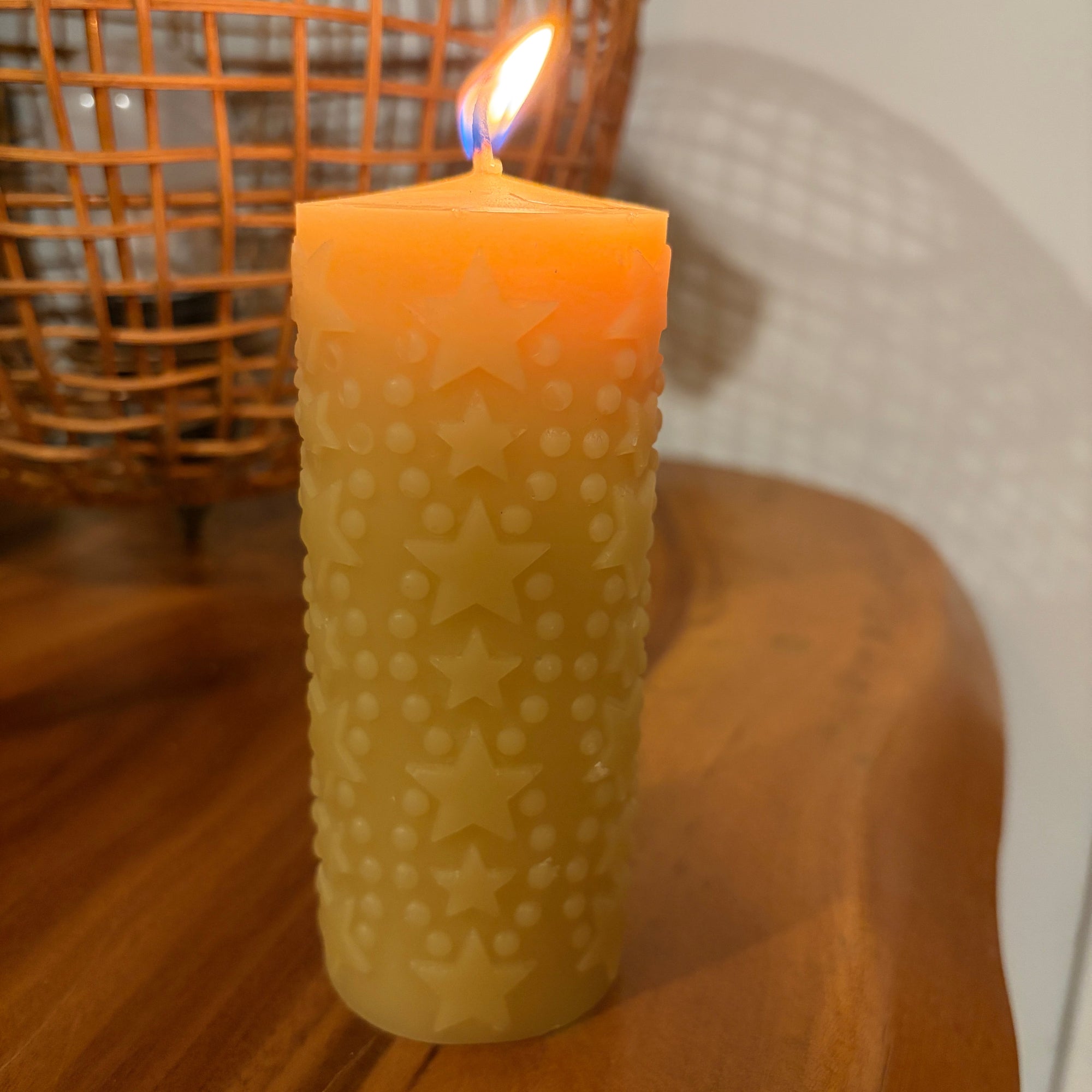 Star Beeswax Candle - Happy Flame