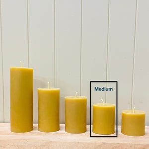 Byron Bay Spirit - Beeswax Pillar Candle 4 - Happy Flame