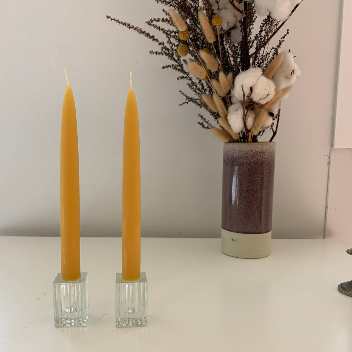 Beeswax tradition style taper candle