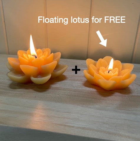Double Lotus Beeswax Flower Candle