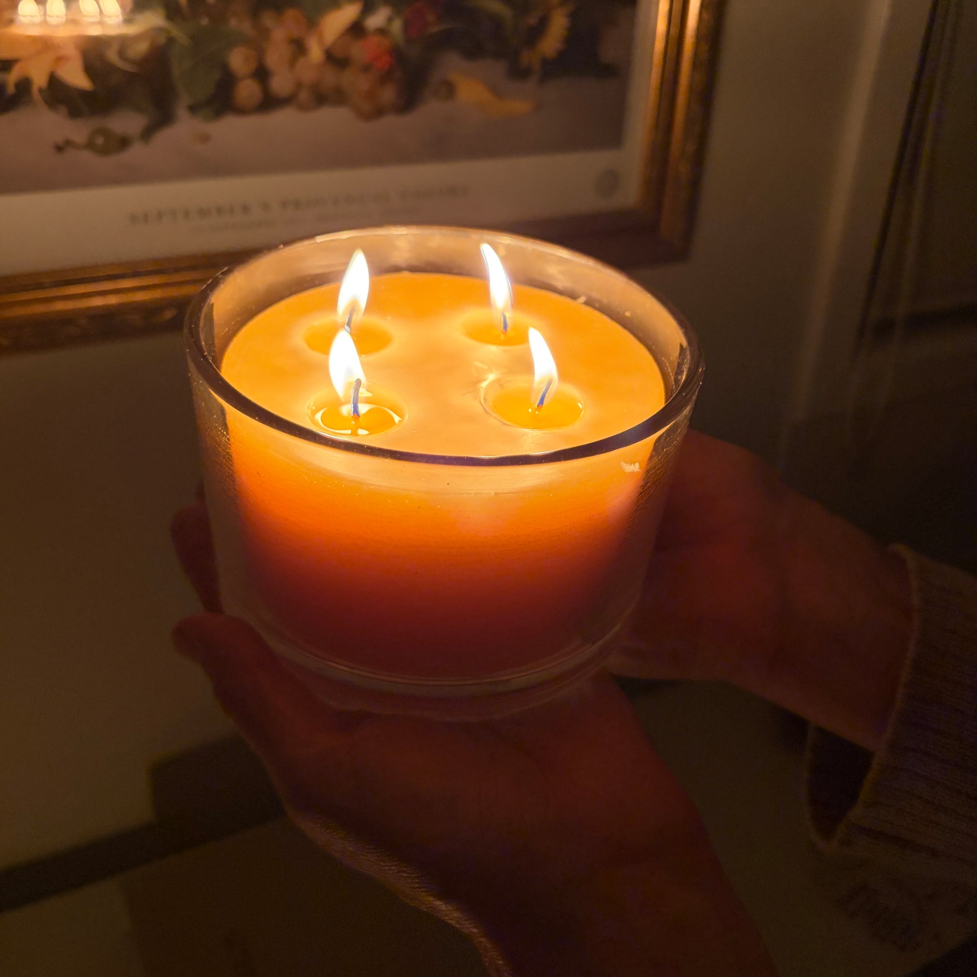 Beeswax four wick coffee table candle