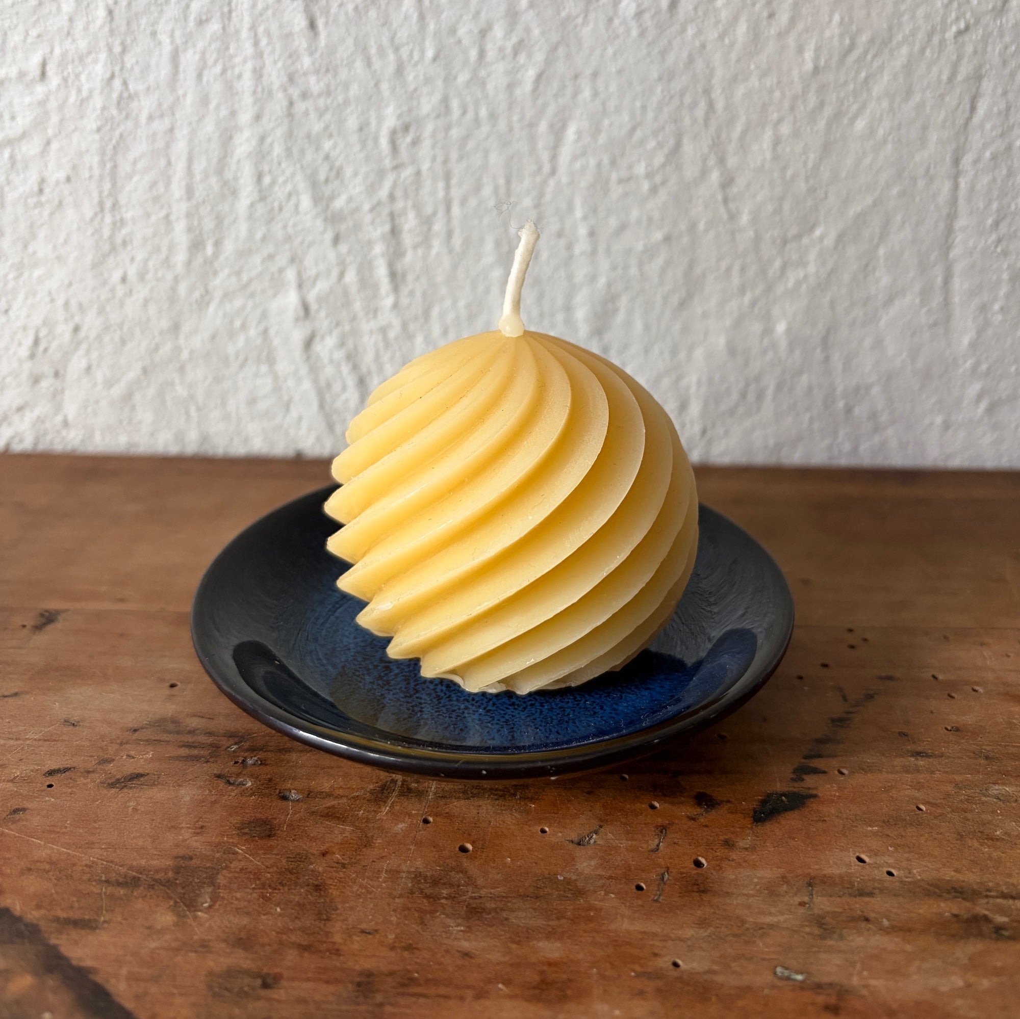 Blue ceramic candle plate 6 cm