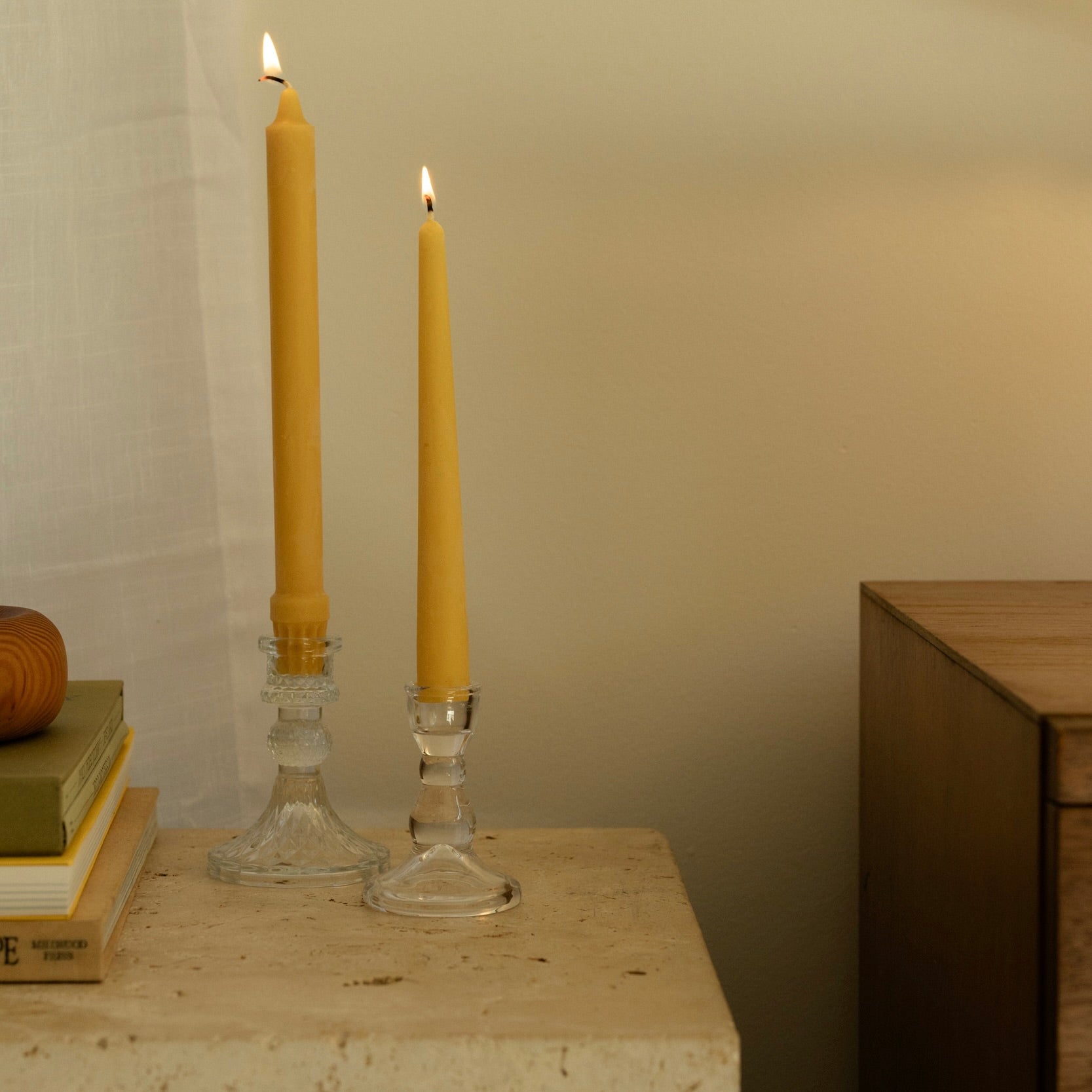 12 hour Beeswax classic candle sticks ( 1 x pair) 2 - Happy Flame