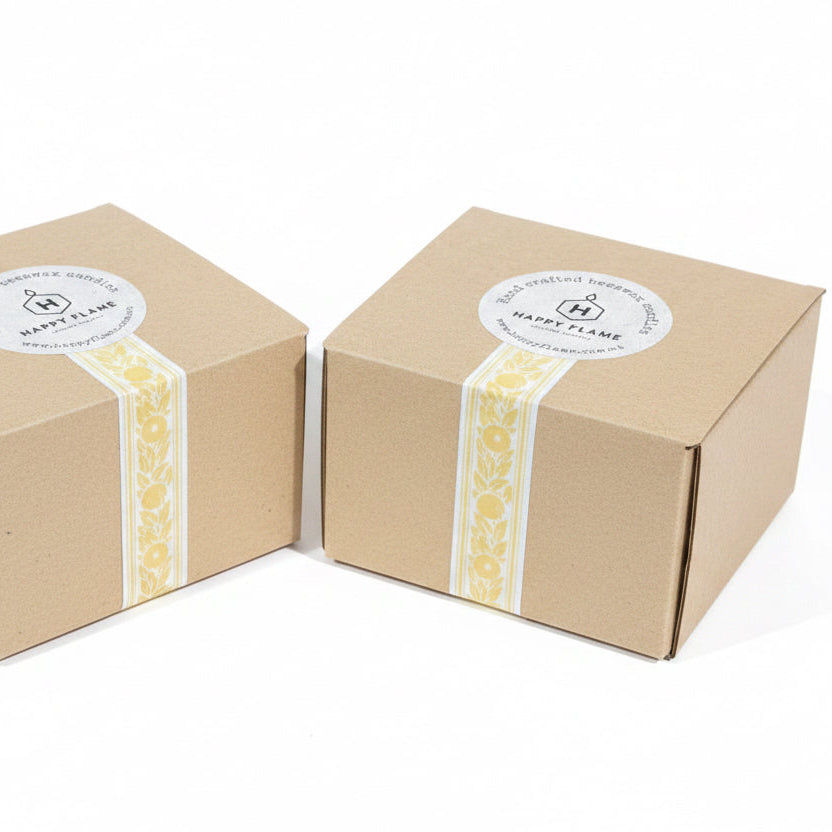Lotus Beeswax Candle packaging - Happy Flame