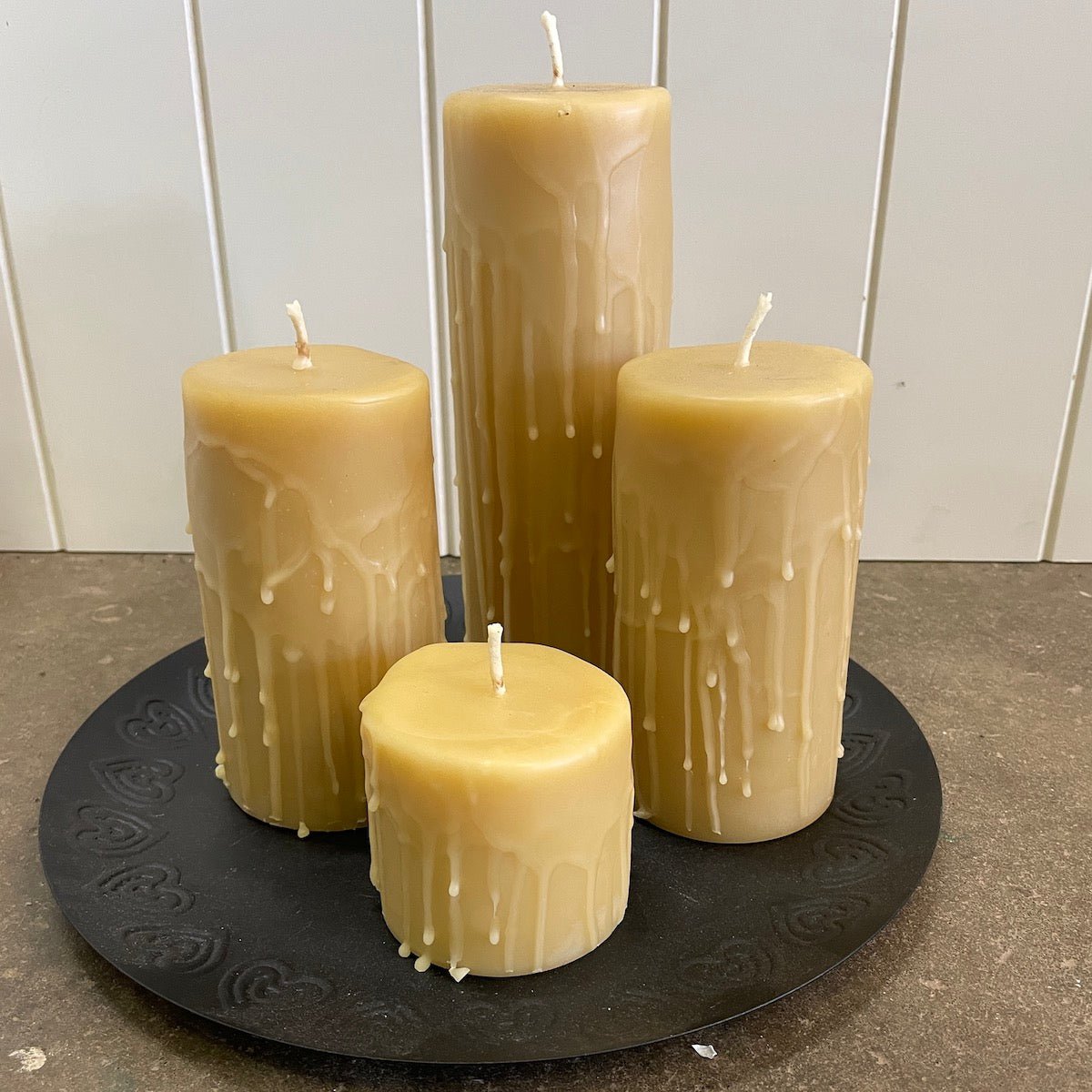 Medieval beeswax pre - dripped candles - Happy Flame