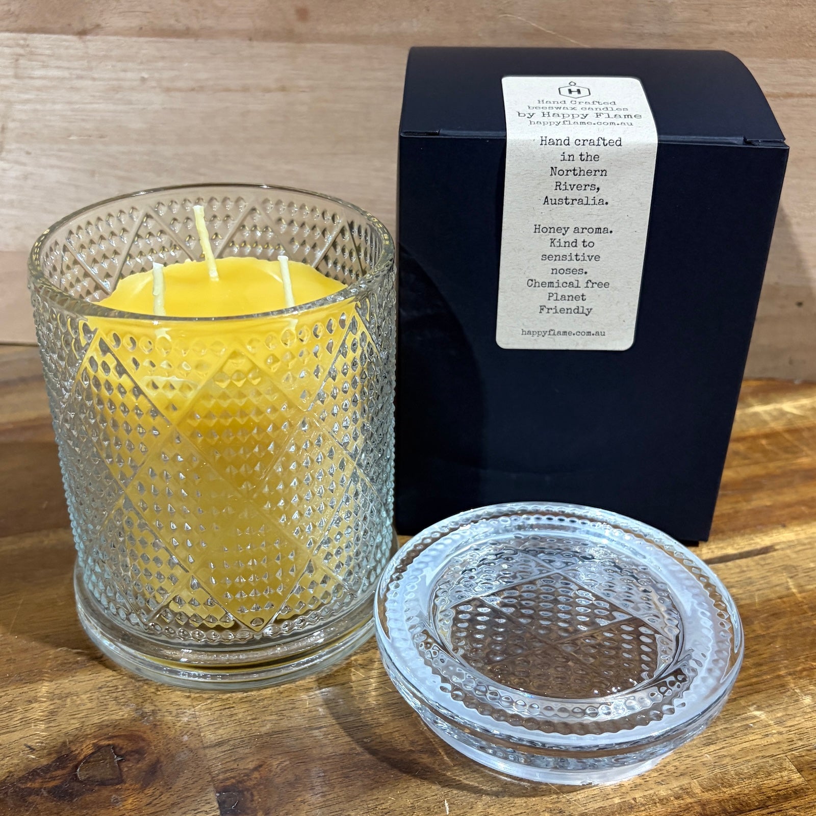 New Raindrop triple wick  beeswax candle