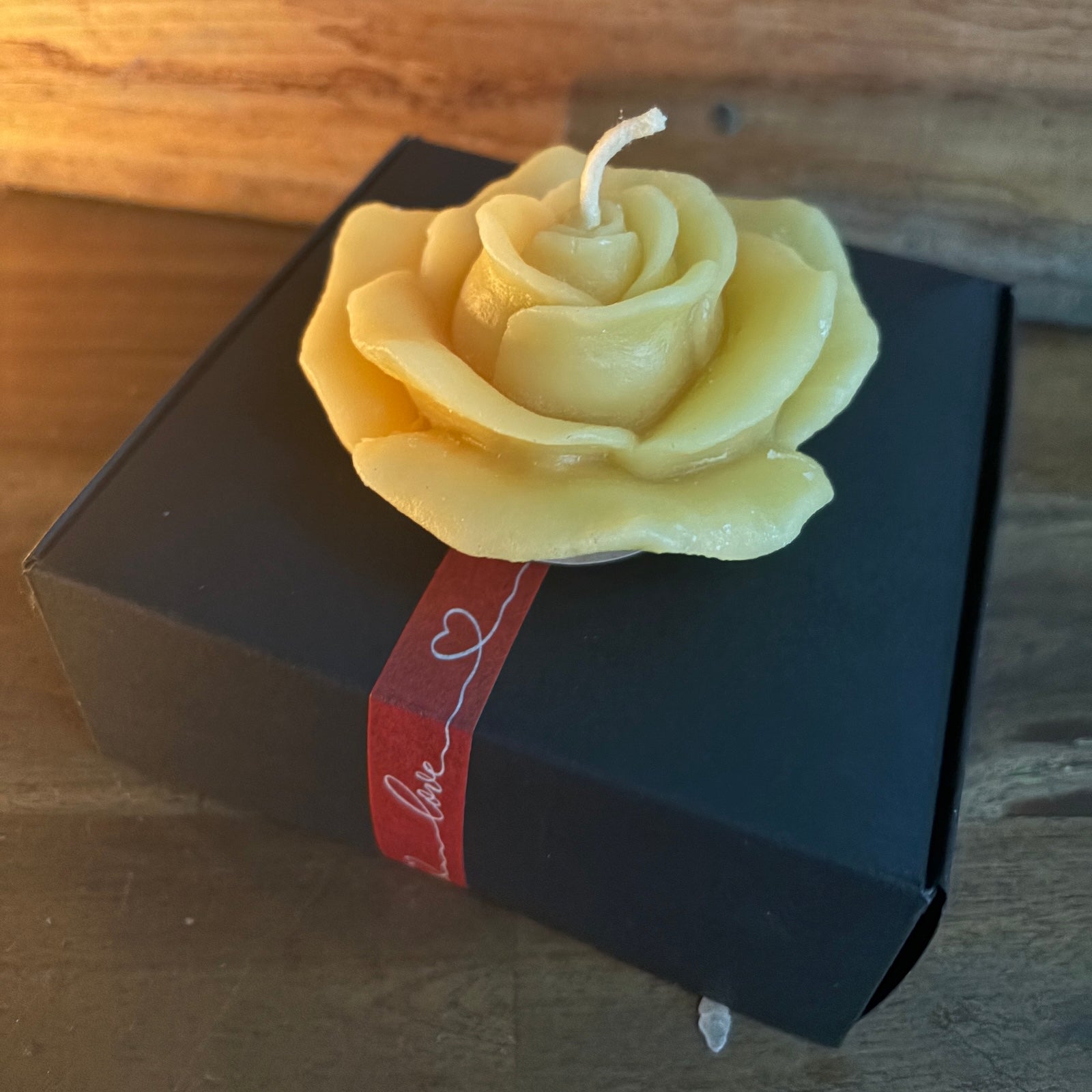 Beeswax Rose Candle