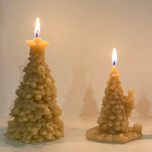 Christmas Tree Beeswax Candle 2 - Happy Flame