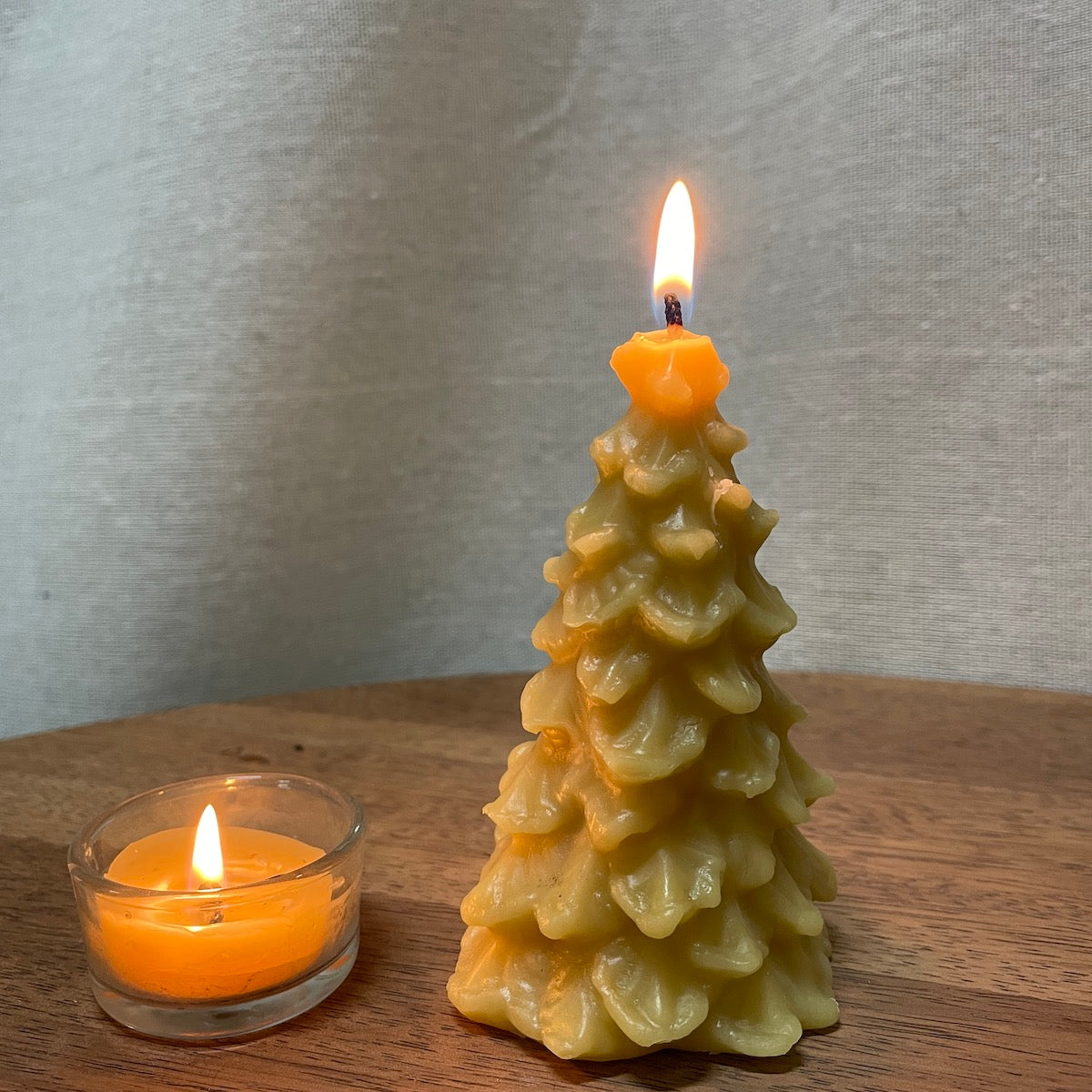 Medium Beeswax Christmas tree candle from Happy Flame