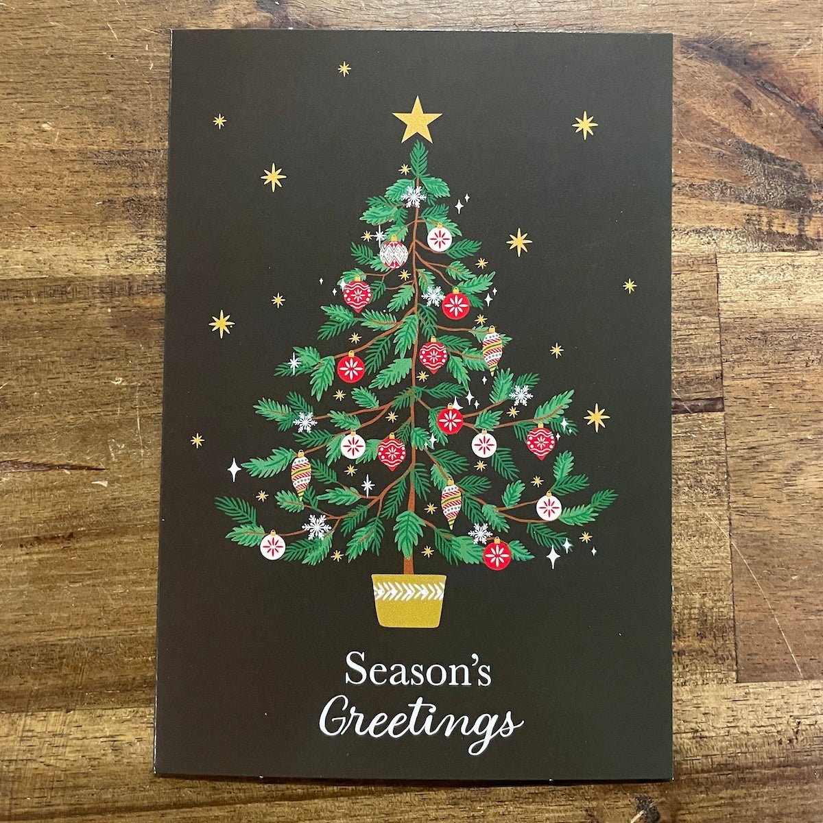 Artisan Greeting Cards - Christmas Tree card - Happy Flame