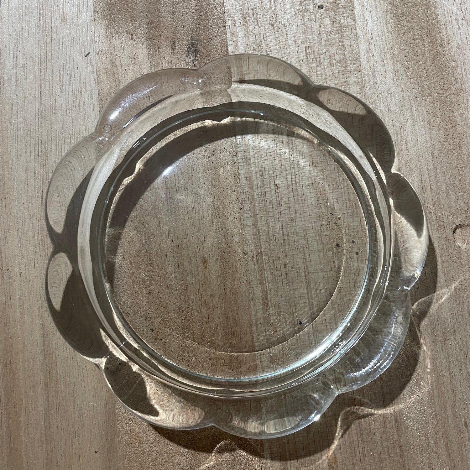 Classic glass round candle plate - Happy Flame