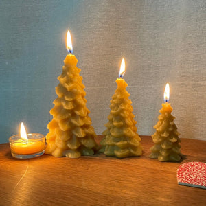Christmas tree beeswax candles Christmas Happy Flame 
