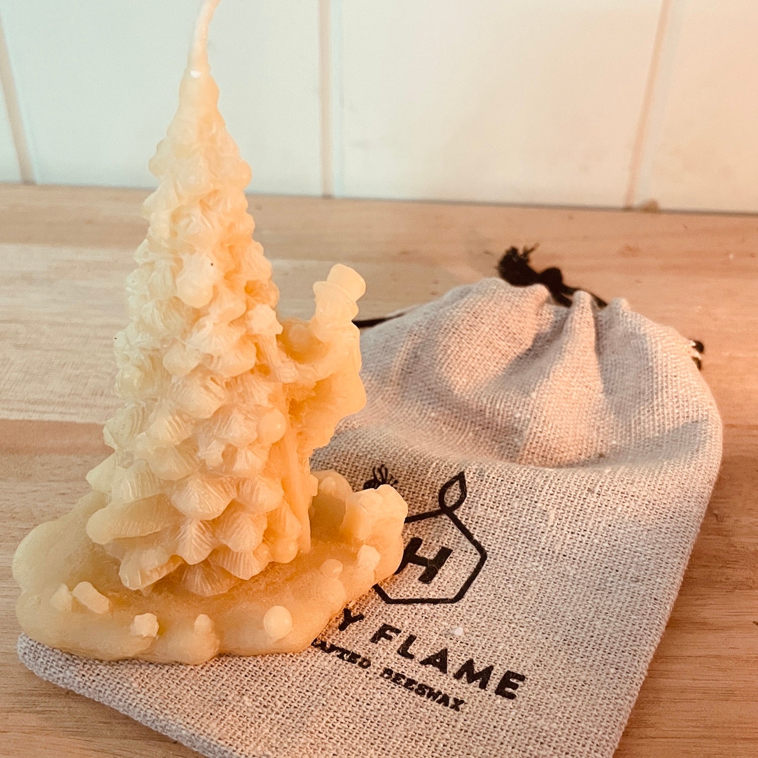 Christmas Tree Beeswax Candle