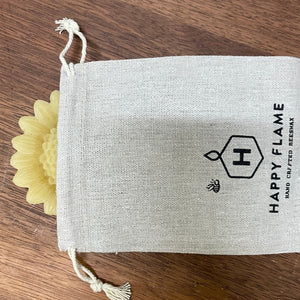 Beeswax Sunflower candle packaging - Happy Flame