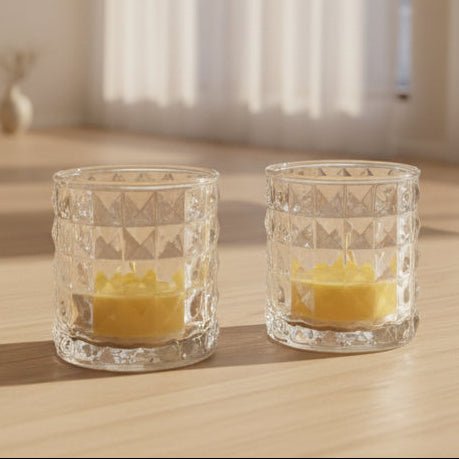 Cut glass / vintage style candle holder - Happy Flame