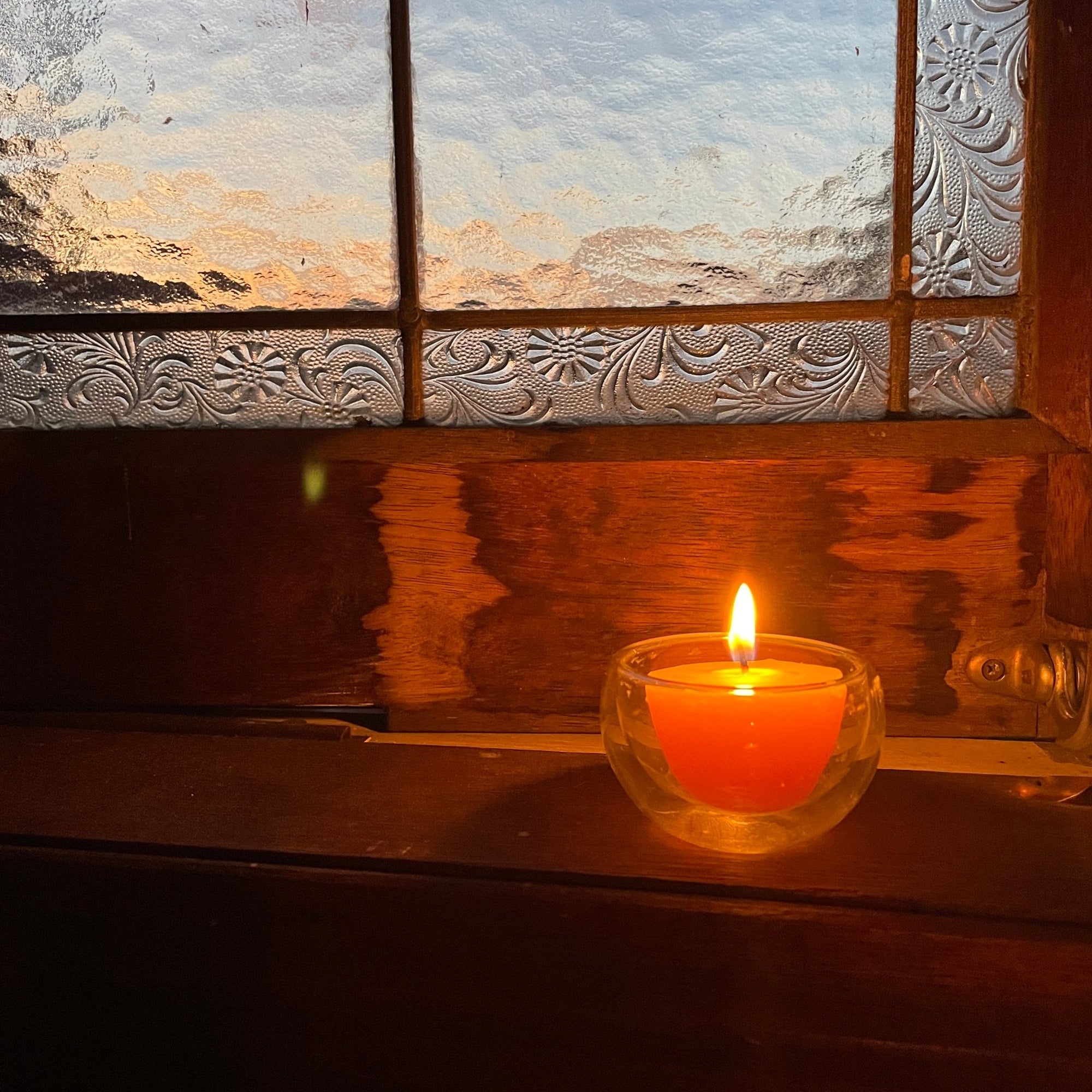 9 - Hour Happy Light Beeswax Tealight Candle - Happy Flame