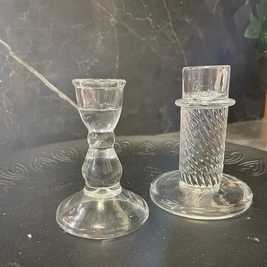 Glass candle stick holders Happy Flame 