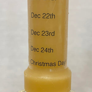 Countdown - to - Christmas Beeswax Advent Candle 2 - Happy Flame