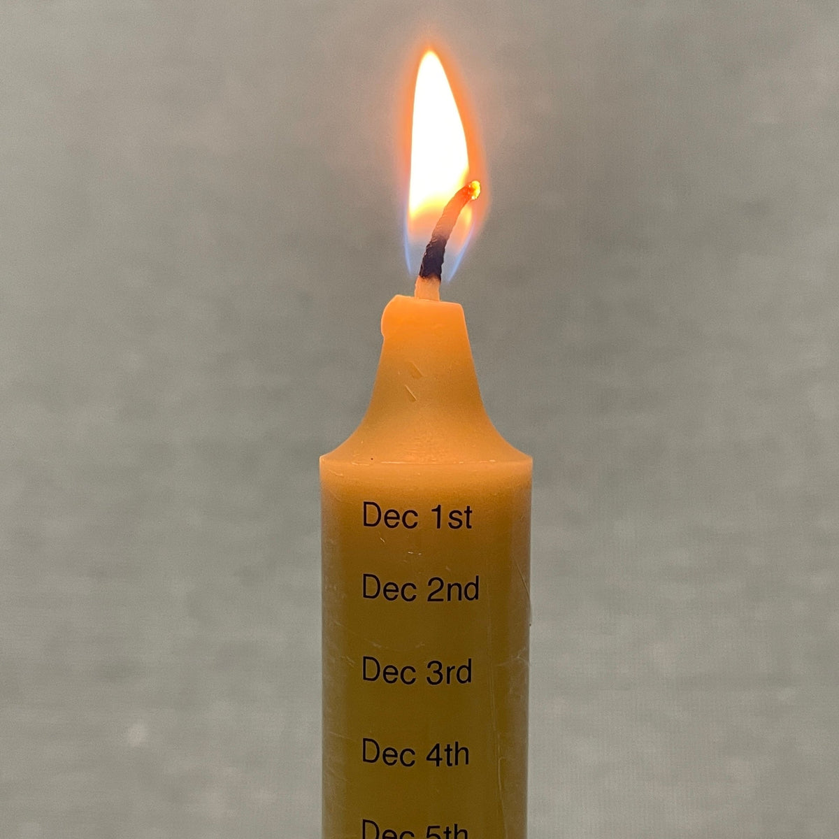 Countdown - to - Christmas Beeswax Advent Candle - Happy Flame