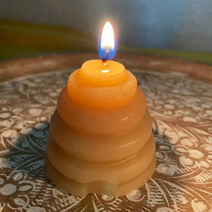 Beehive Skep Beeswax Candle 2 - Happy Flame