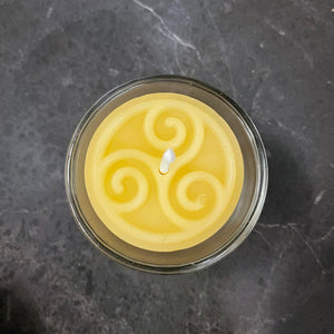 Bonbonniere and small beeswax candle gifts gift pack Happy Flame #4 Triskelion beeswax candle gift bag 