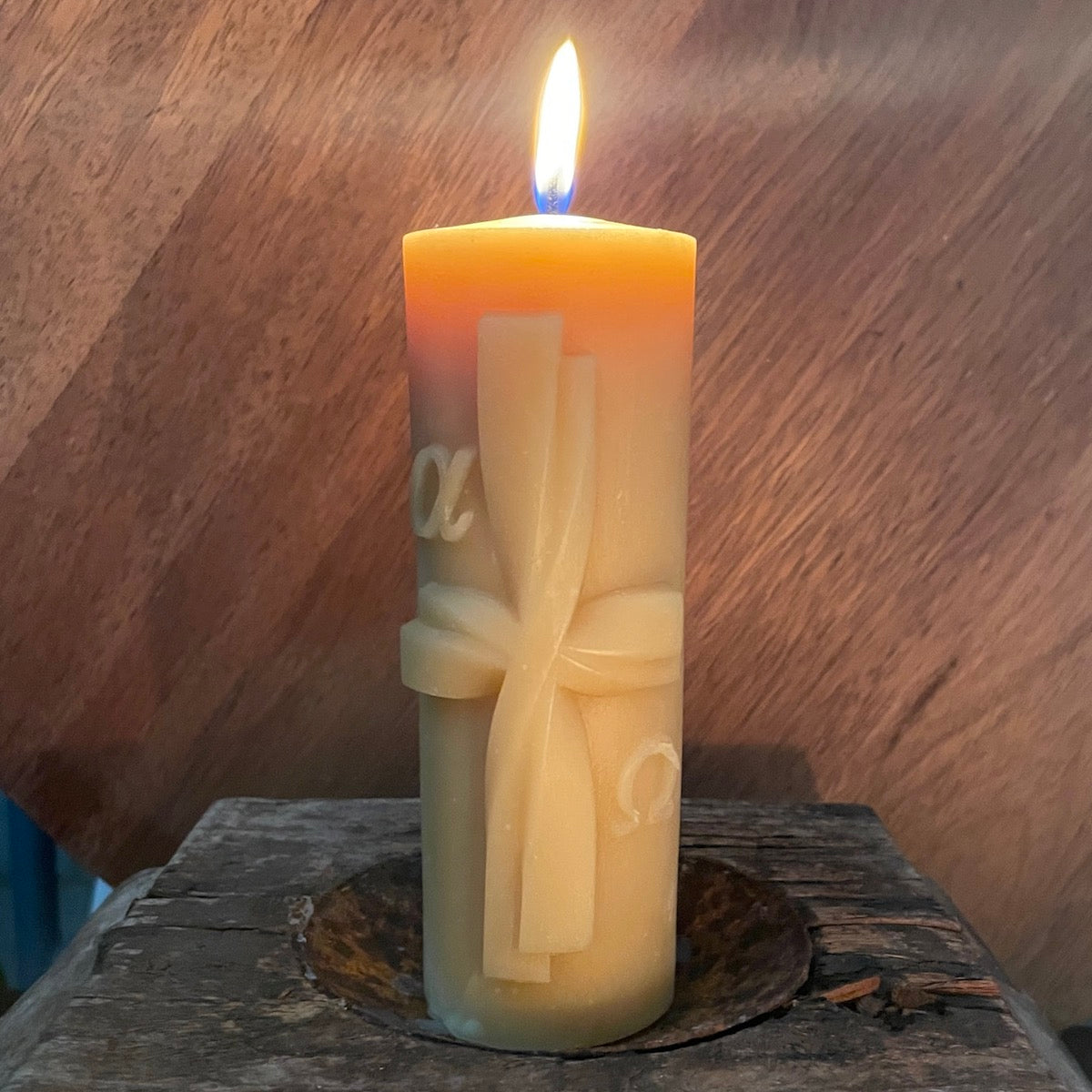 Alpha-Omega Christ Beeswax Holy Week Candle