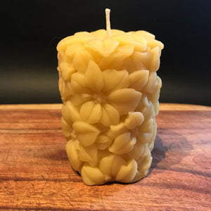 Gift box of candles each month - Poinsettia beeswax flower candle - Happy Flame