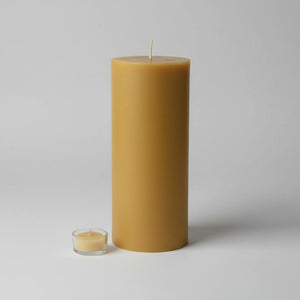 Reflection Beeswax Pillar Candle - Happy Flame