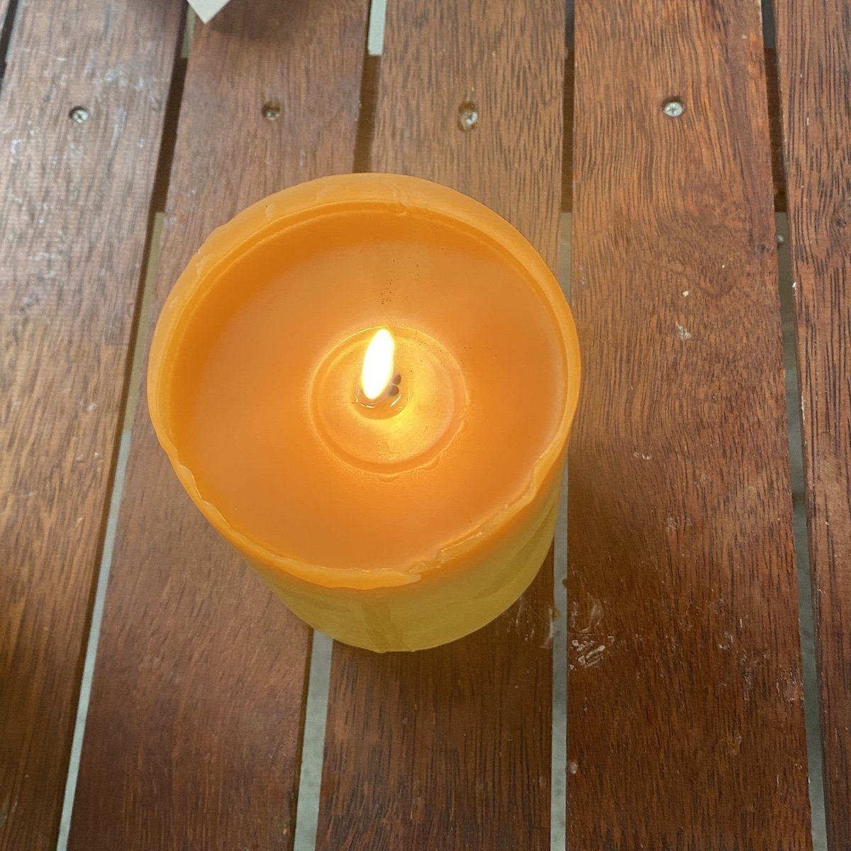 Reflection Beeswax Pillar Candle 3 - Happy Flame