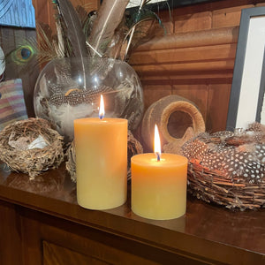 Byron Bay Spirit - Beeswax Pillar Candle - Happy Flame