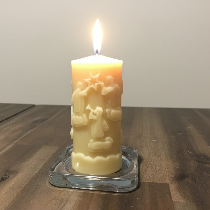 Angel Beeswax Candle - Happy Flame